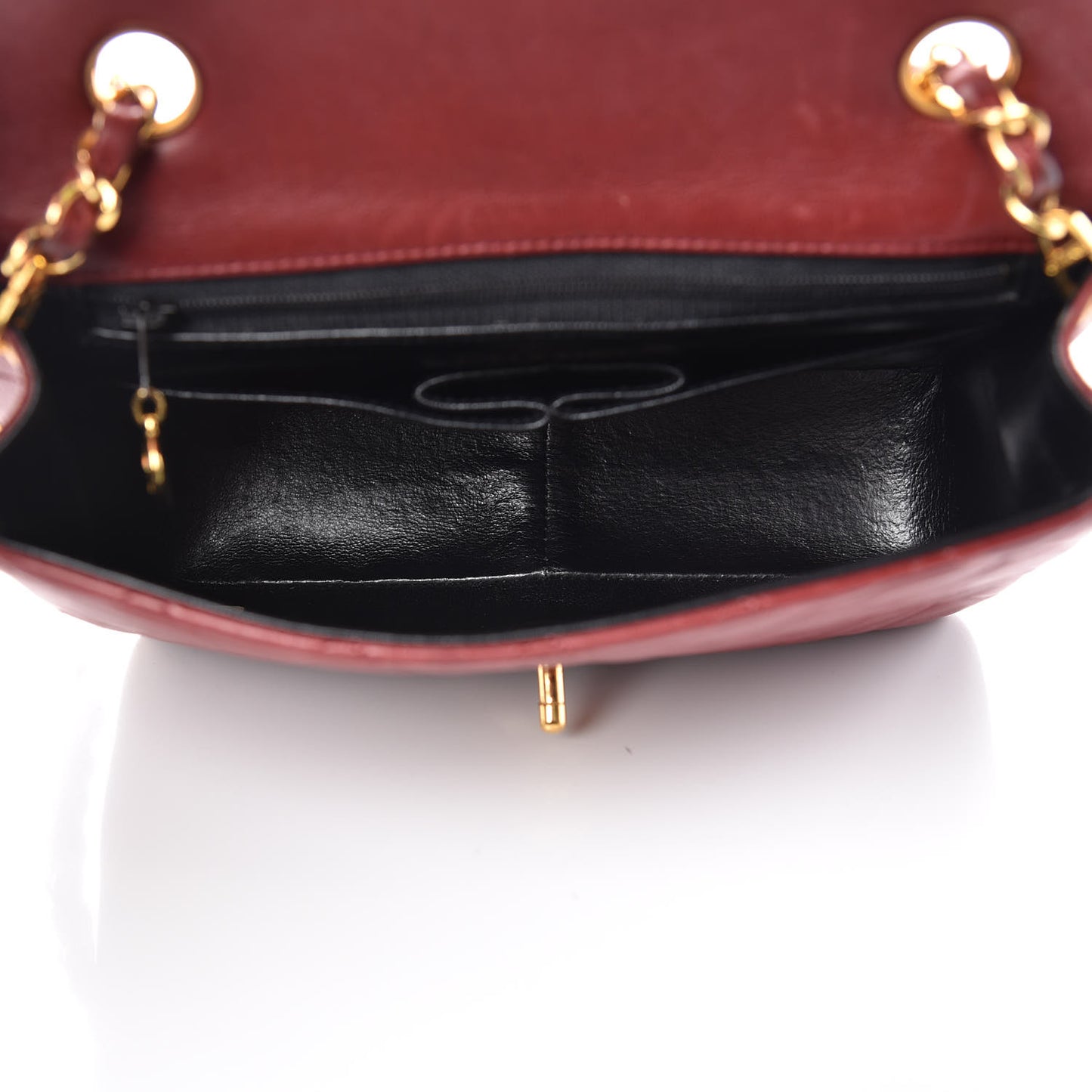 Lambskin Quilted Mini Square Flap Bordeaux