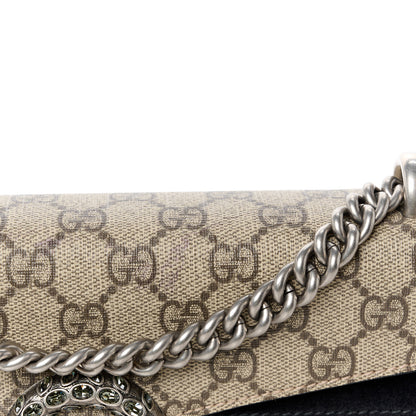 Gucci GG Supreme Monogram Suede Crystal Small Dionysus Shoulder Bag Beige Ebony Black 13 of 13