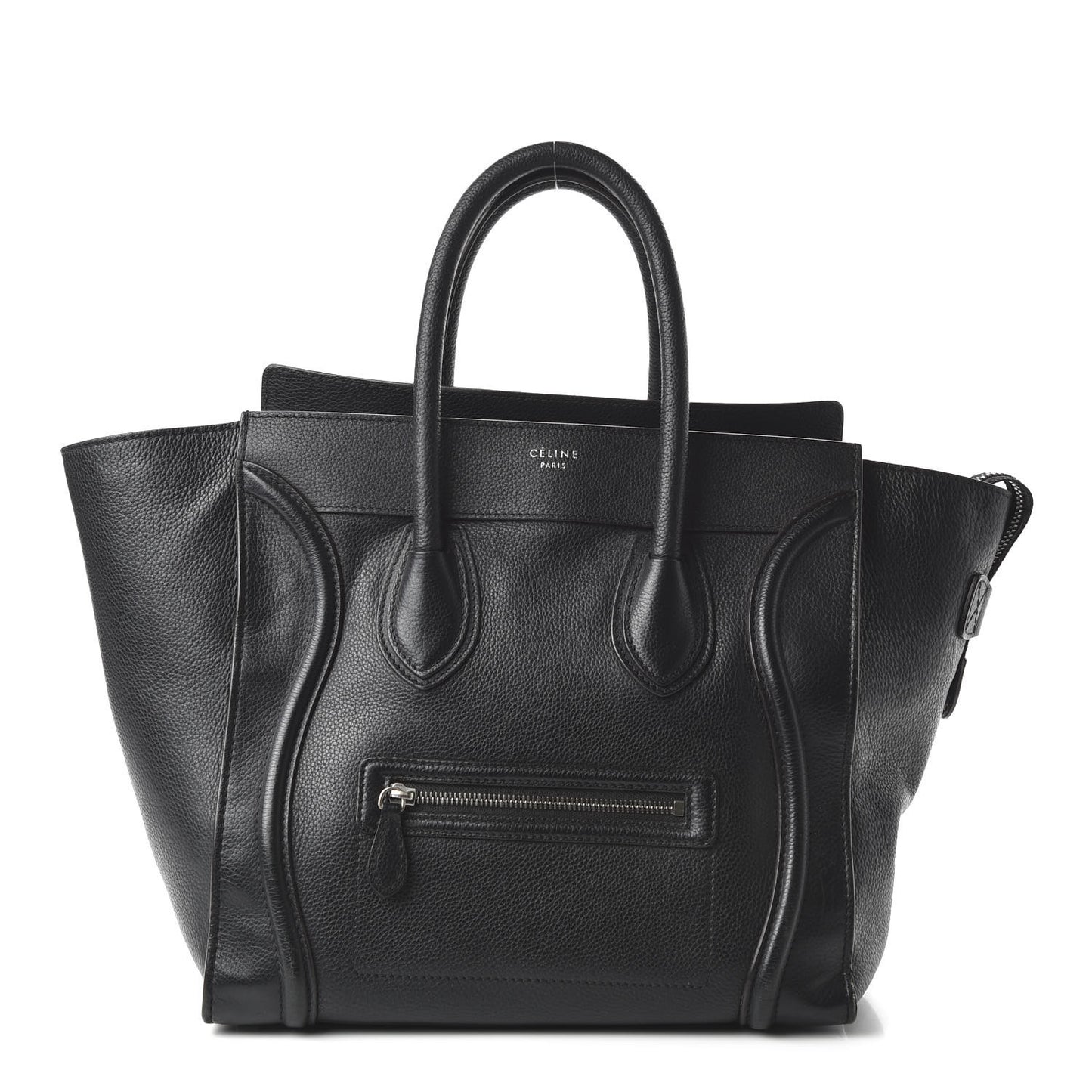 Drummed Calfskin Mini Luggage Black