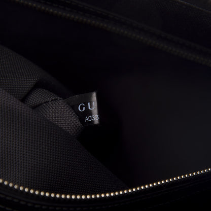 Gucci Soft GG Supreme Monogram Appia Calfskin Web Large Carry On Duffle Bag Black Grey 9 of 11