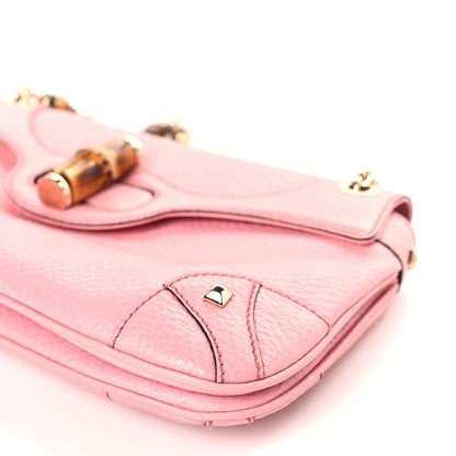 Gucci Pebbled Calfskin Bamboo Chain Bag Pink 9 of 9