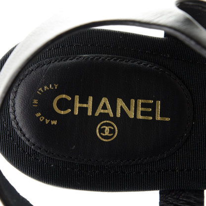 Chanel Lambskin Pearl Thong Sandals 40.5 Black 6 of 7