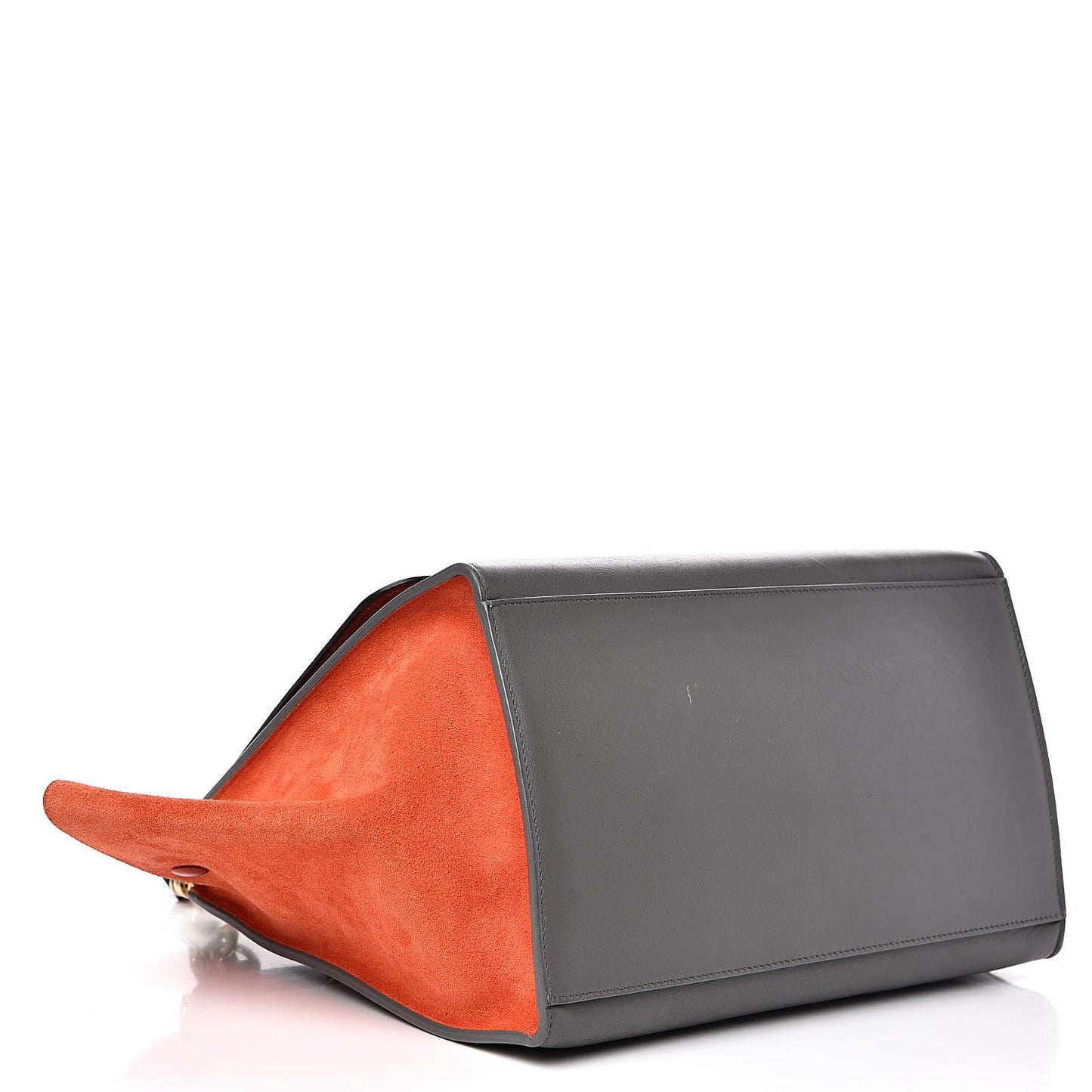 Smooth Calfskin Suede Medium Tri-Color Trapeze Flamingo