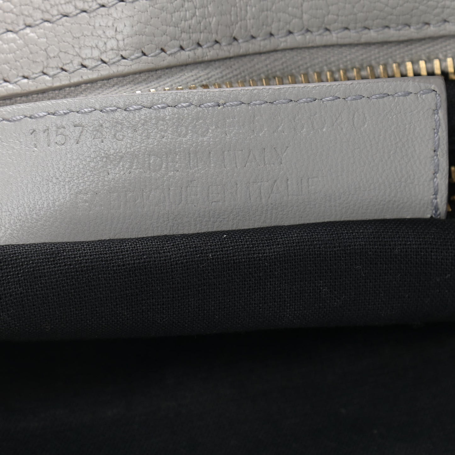 Chevre Gold Metallic Edge Hardware City Gris Perle
