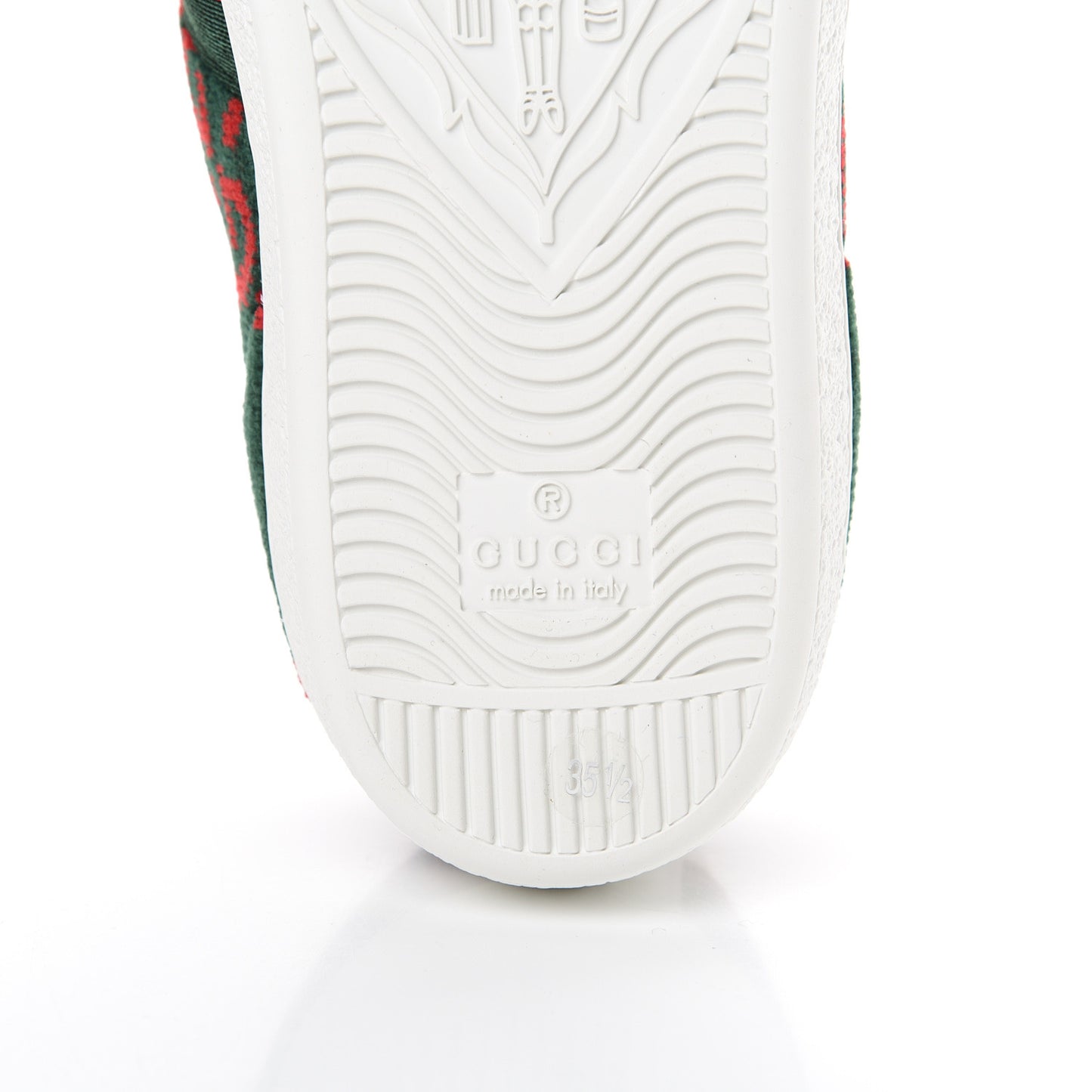 Terry Cloth GG Monogram Web Womens Ace Sneakers 35.5 Green Red