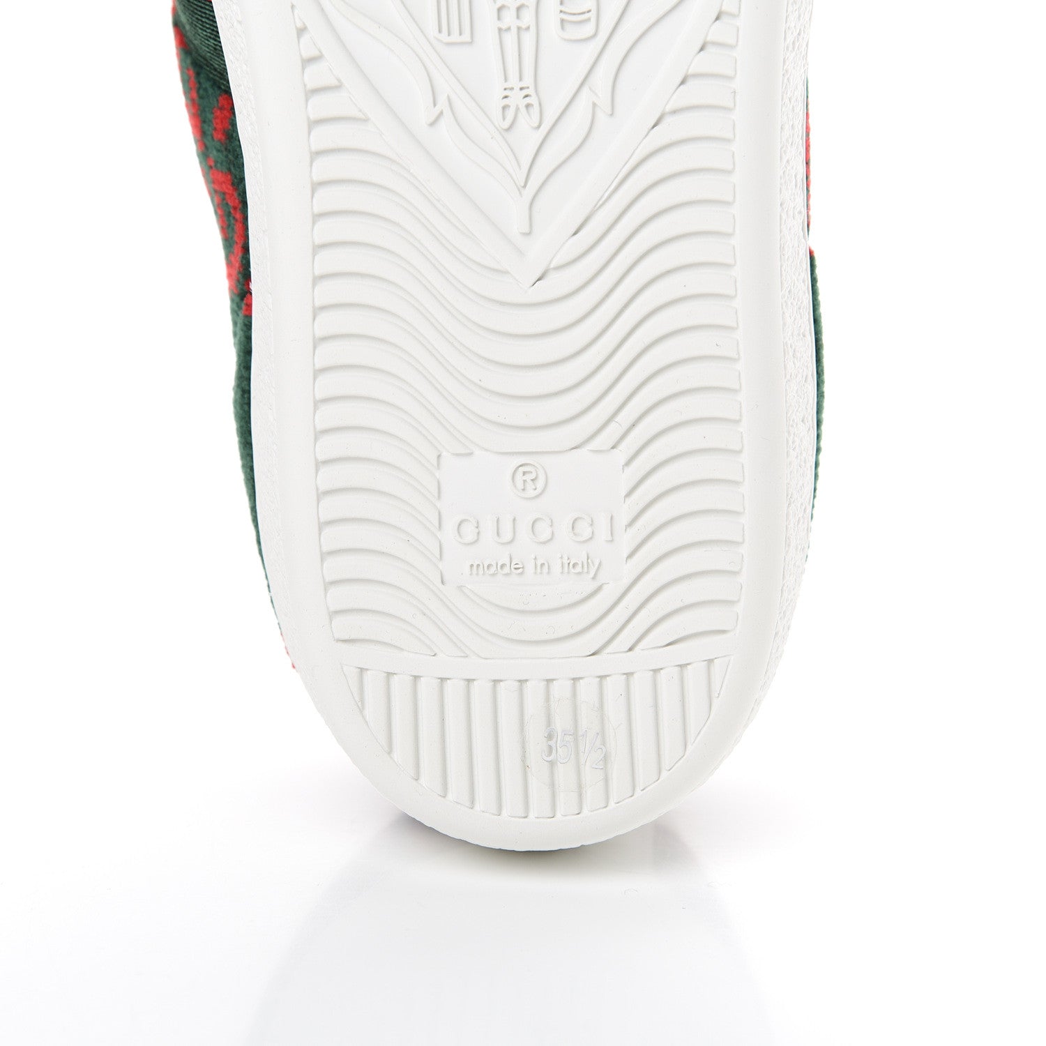 Gucci Terry Cloth GG Monogram Web Womens Ace Sneakers 35.5 Green Red 6 of 8