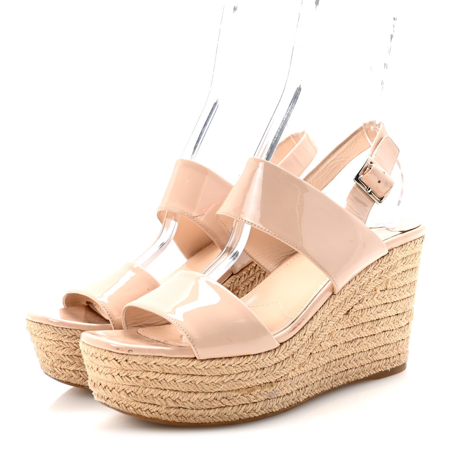 Prada Patent Espadrilles Platform Sandals 39 Beige 4 of 9