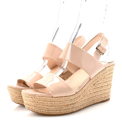 Prada Patent Espadrilles Platform Sandals 39 Beige 4 of 9
