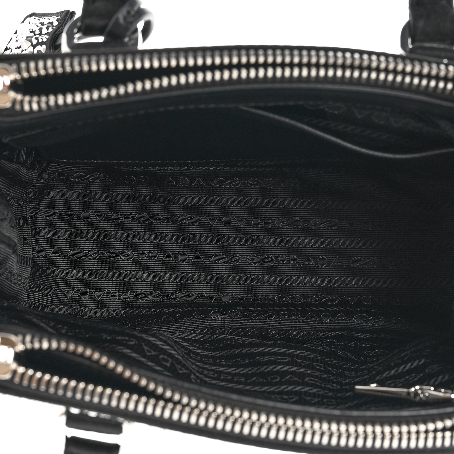 Satin Crystal Mini Galleria Double Zip Tote Metal
