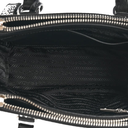 Prada Satin Crystal Mini Galleria Double Zip Tote Metal 6 of 12