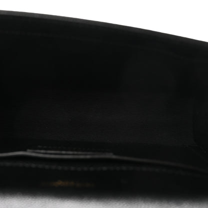 Saint Laurent Calfskin Crocodile Embossed Small Classic Monogram Kate Tassel Satchel Black 5 of 9