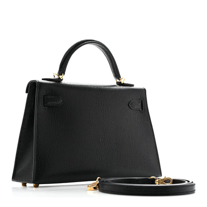 Hermes Chevre Mysore Mini Kelly Sellier 20 Black 3 of 11