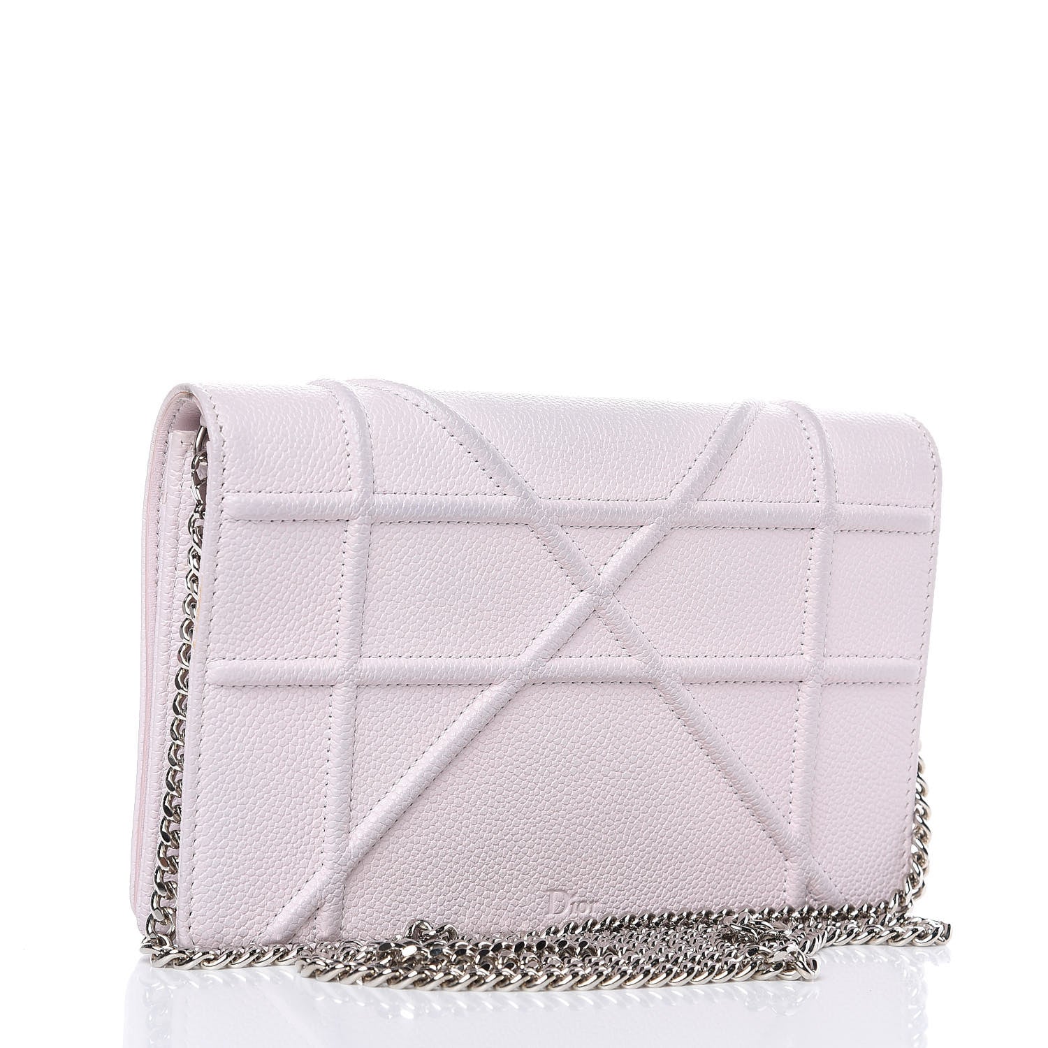 Christian Dior Grained Calfskin Diorama Wallet on Chain Pouch Rose Poudre 3 of 11