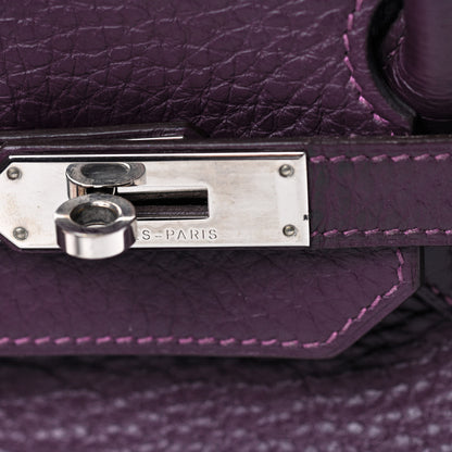 Hermes Taurillon Clemence Birkin 35 Raisin 43 of 44