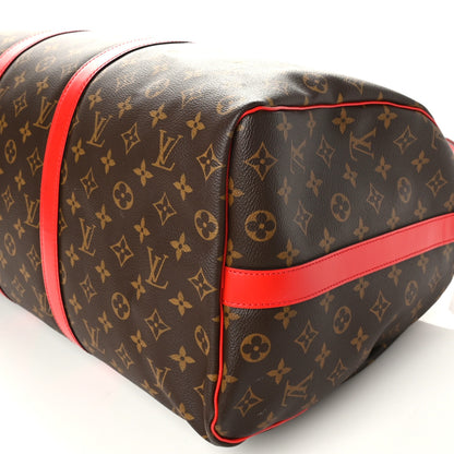 Louis Vuitton Calfskin Monogram Keepall Bandouliere 50 Coquelicot 8 of 8