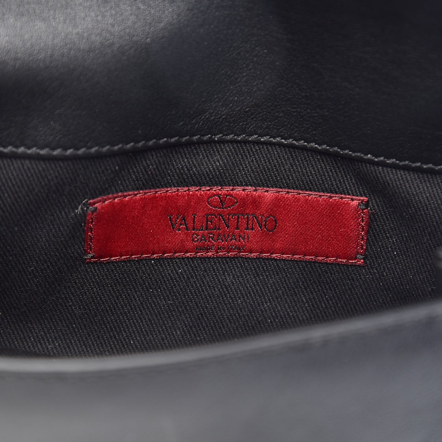 Calfskin Rockstud Belt Bag Black