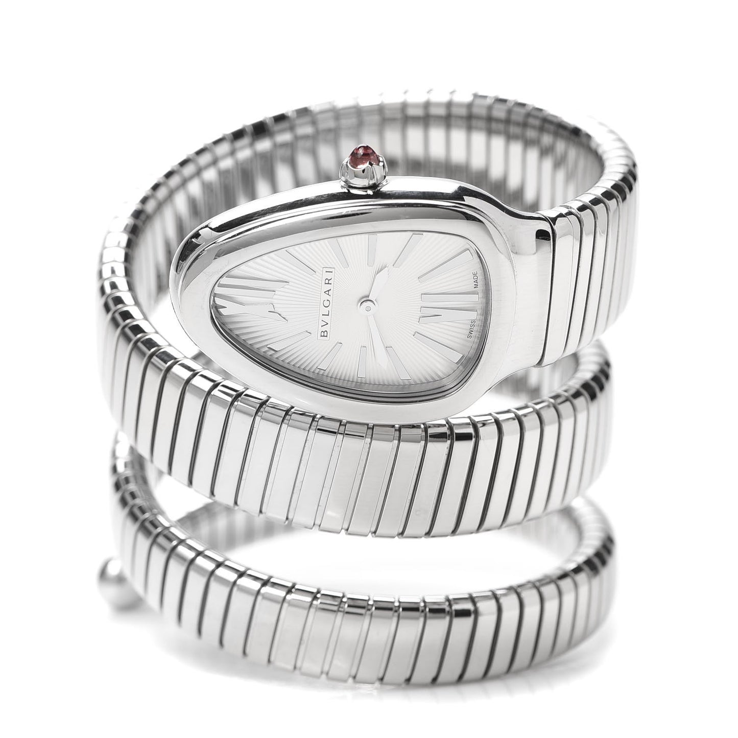 Stainless Steel 35mm Serpenti Tubogas Double Spiral Quartz Watch