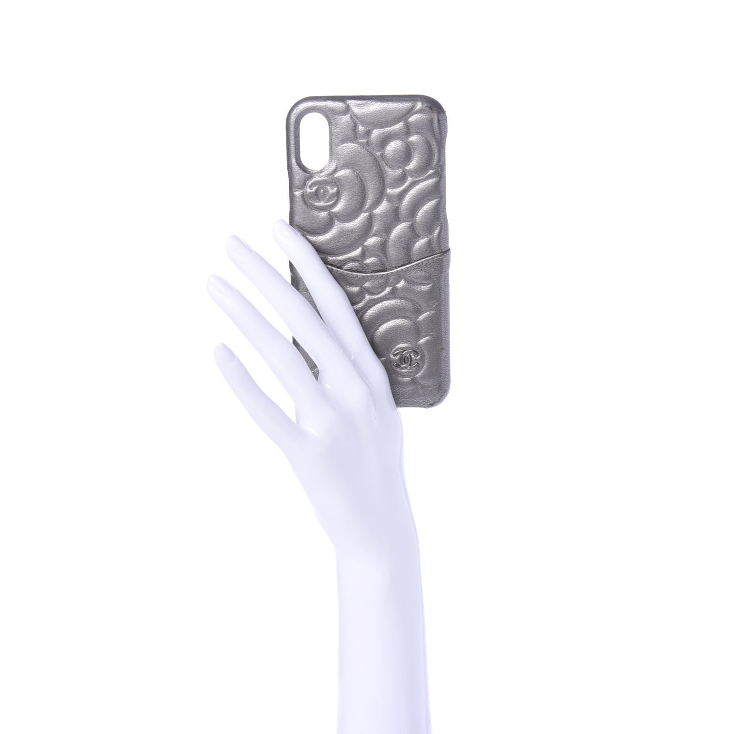 Chanel Goatskin Camellia iPhone X Case Grey 2 of 6