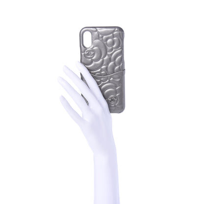 Chanel Goatskin Camellia iPhone X Case Grey 2 of 6