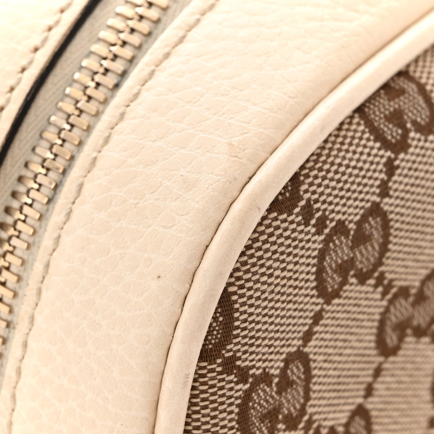 Gucci Monogram Dollar Calfskin Mini Bree Messenger Bag Beige Ebony Avoire 11 of 13