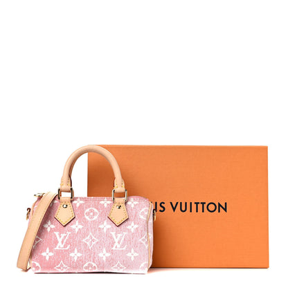 Louis Vuitton Monogram Jacquard Denim Nano Speedy Bandouliere Pink 10 of 10