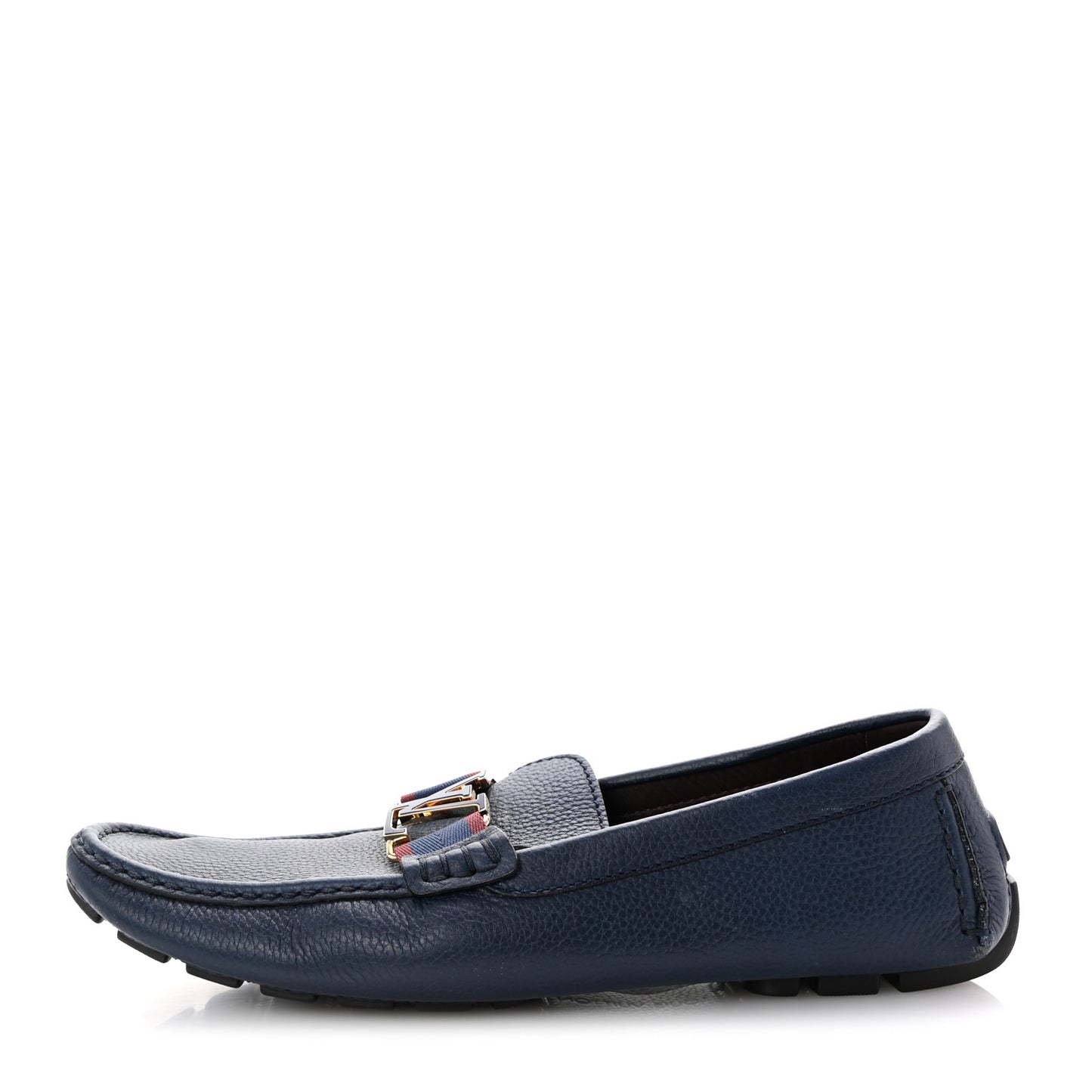 Grained Calfskin Mens Monte Carlo Car Shoe Moccasin Loafers 11 Blue