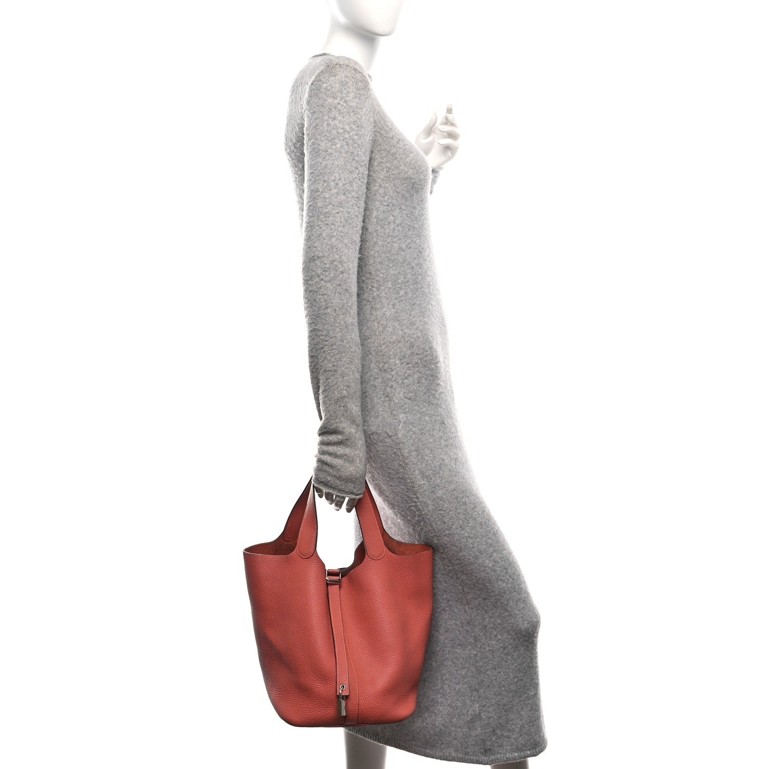 Hermes Taurillon Clemence Picotin Lock 26 GM Rose Thè 2 of 9