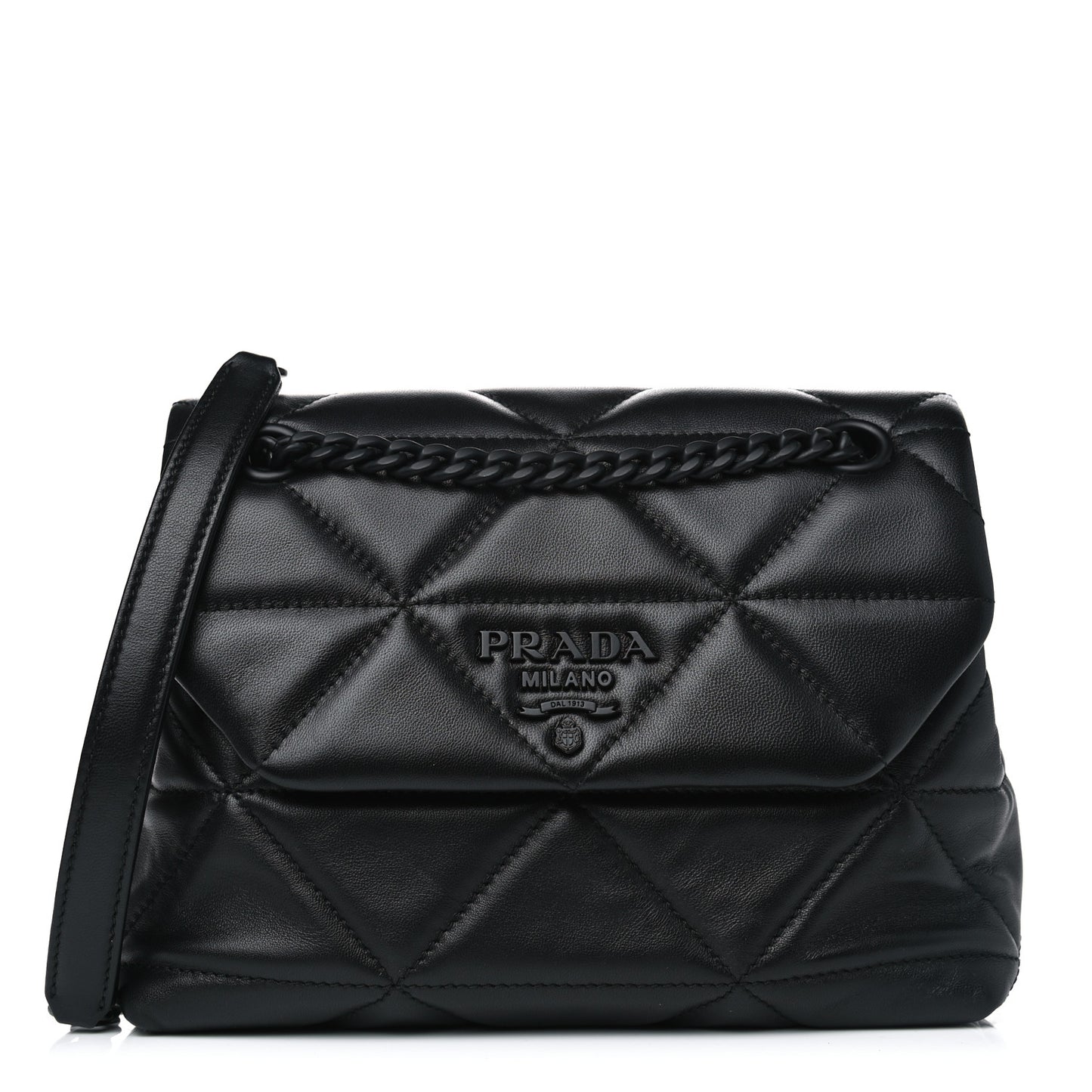 Nappa Triangle Stitched Small Spectrum Bag Black