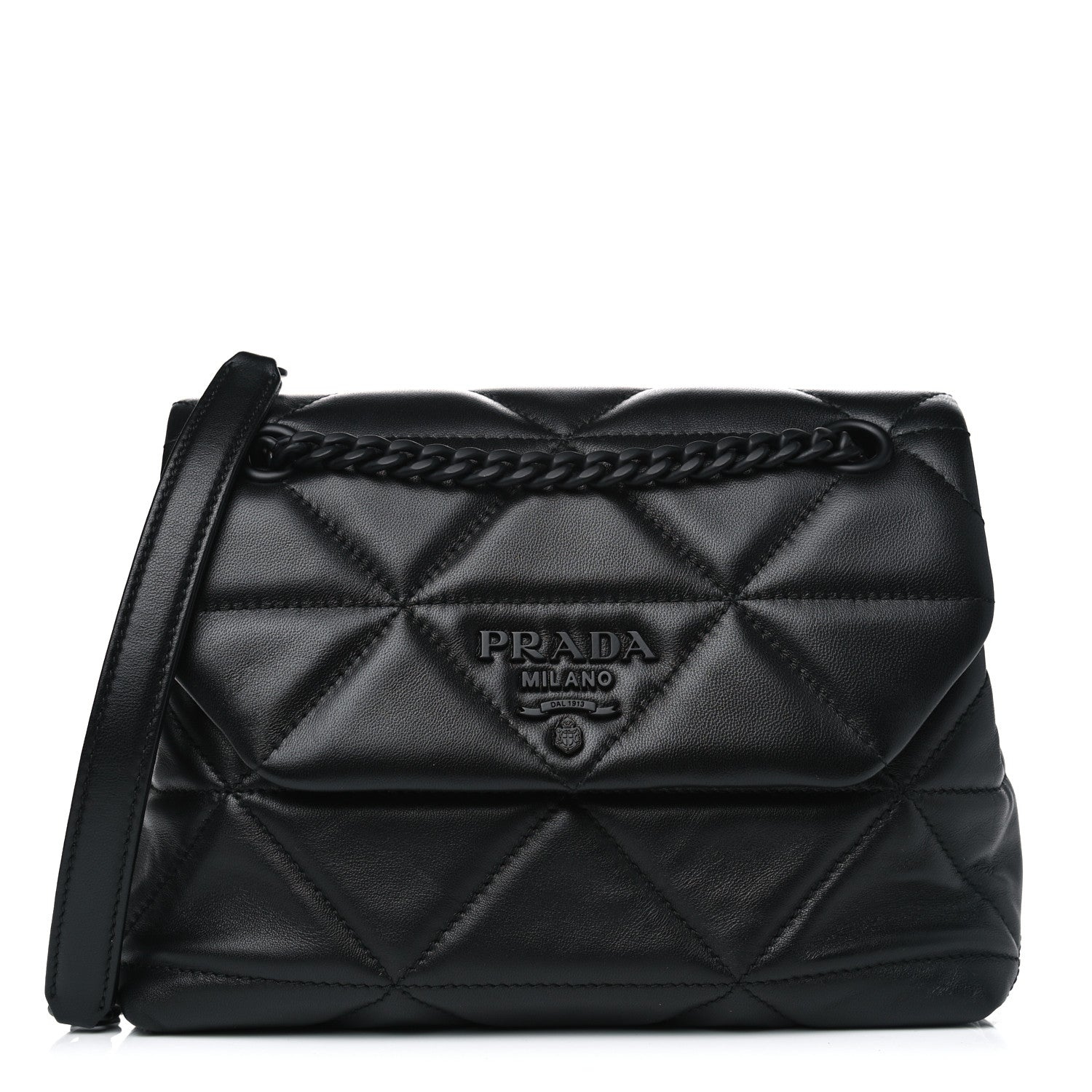 Prada Nappa Triangle Stitched Small Spectrum Bag Black 1 of 4