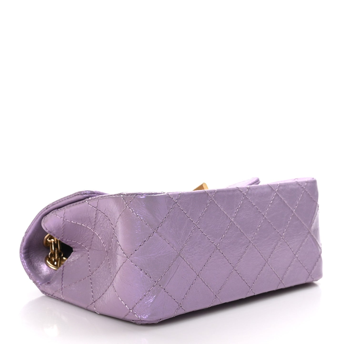 Glittered Aged Calfskin Quilted Mini 2.55 Reissue Flap Lilac