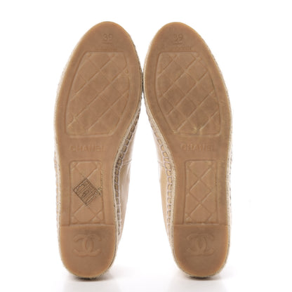 Chanel Lambskin CC Espadrilles 39 Beige Black 5 of 11