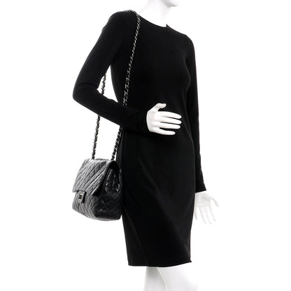 Chanel Washed Lambskin Quilted Jumbo Hybrid Reissue Flap Black 2 of 9