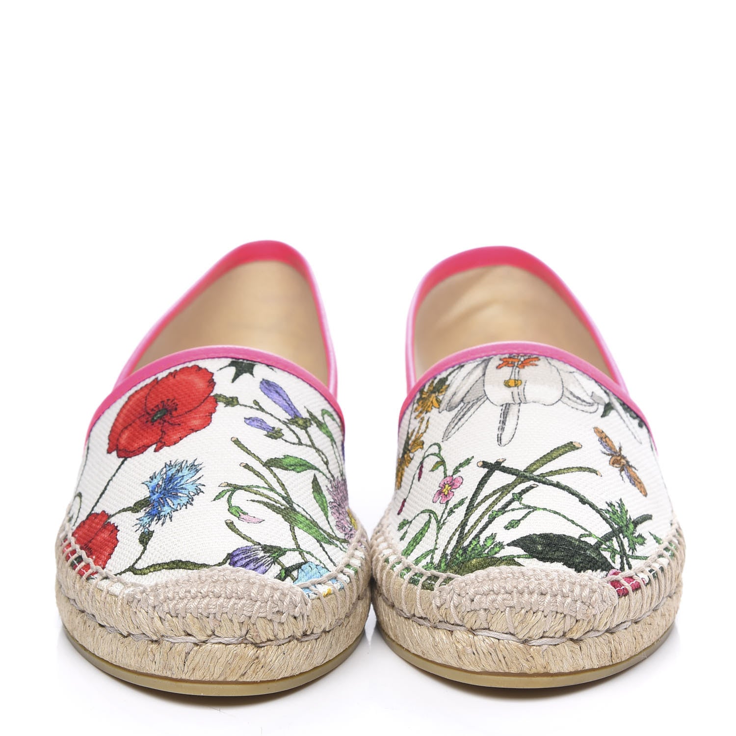 Gucci Canvas Flora Print Espadrilles 35.5 White Multicolor Fuxia 2 of 11
