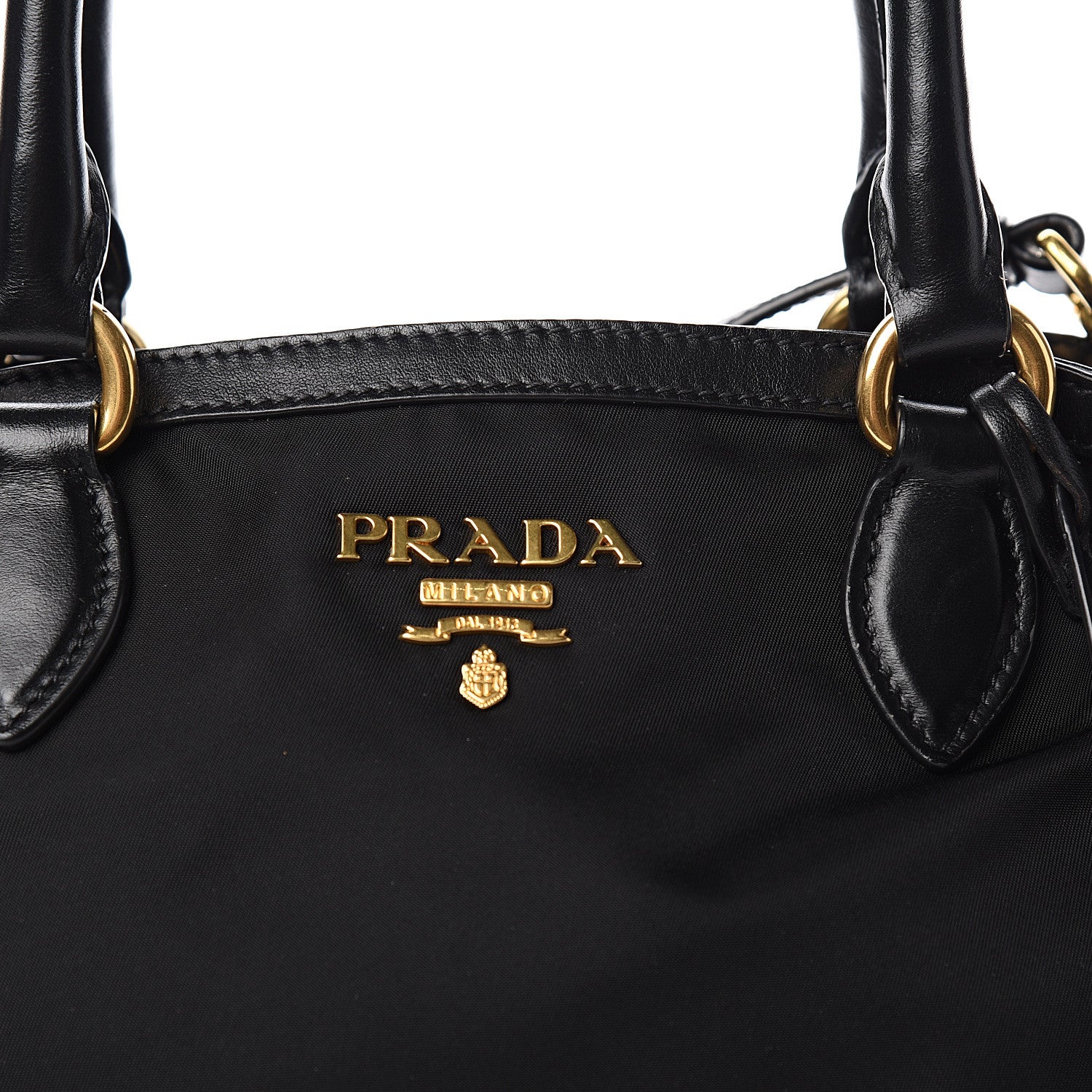 Prada Tessuto Nylon Soft Calf Tote Black 8 of 8