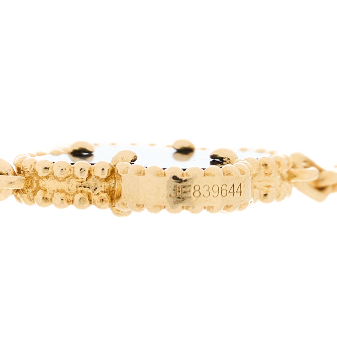 18K Yellow Gold Black Onyx 5 Motifs Vintage Alhambra Bracelet