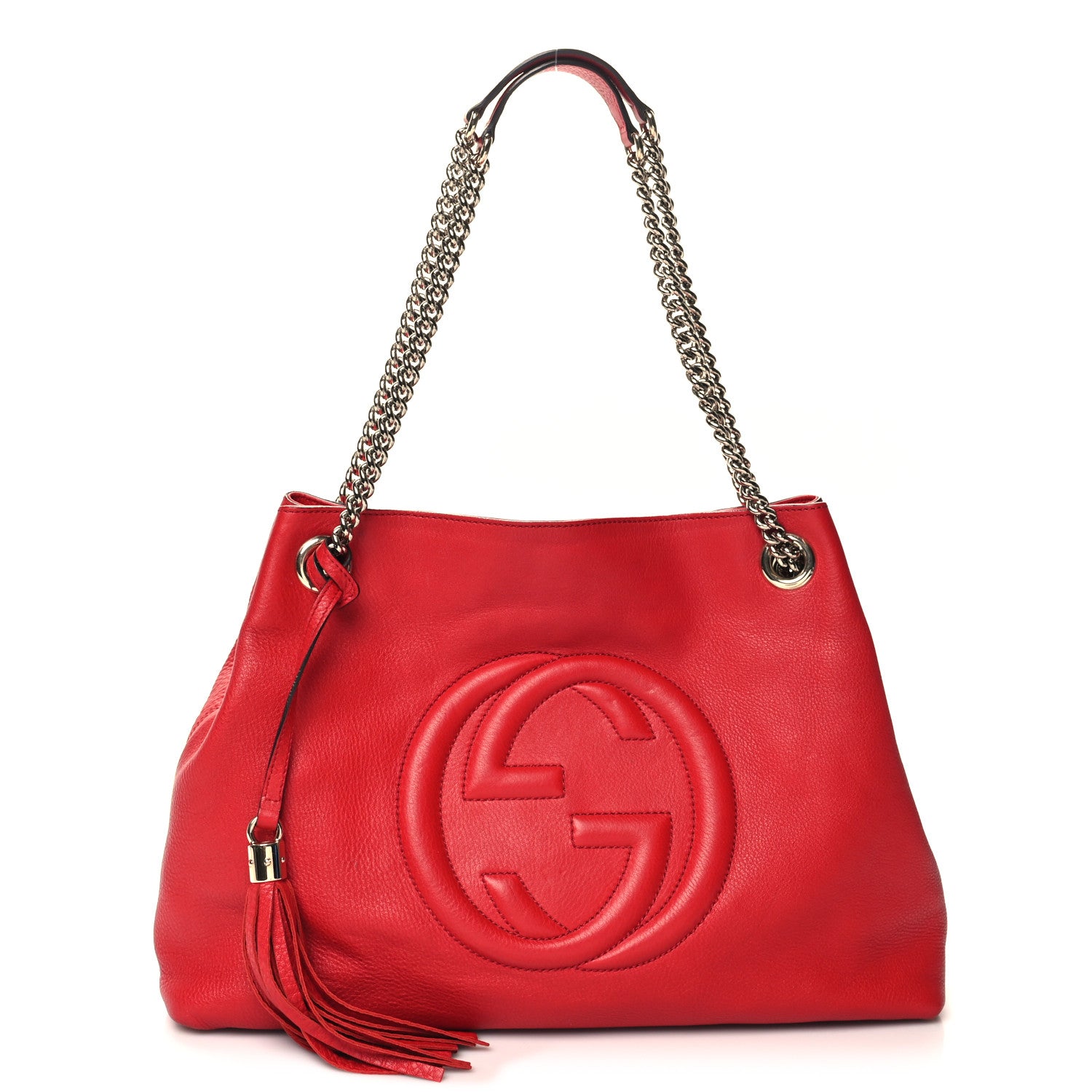 Gucci Cellarius Calfskin Medium Soho Chain Shoulder Bag Vibrant Red 1 of 10