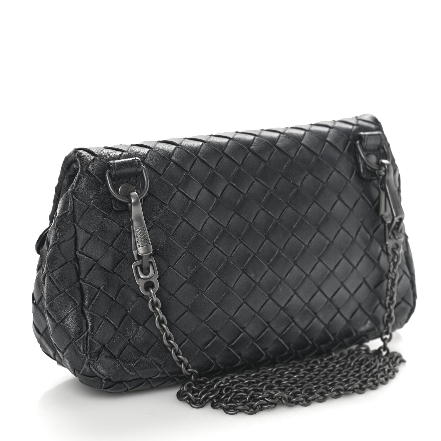 Bottega Veneta Nappa Intrecciato Mini Chain Messenger Black 3 of 12