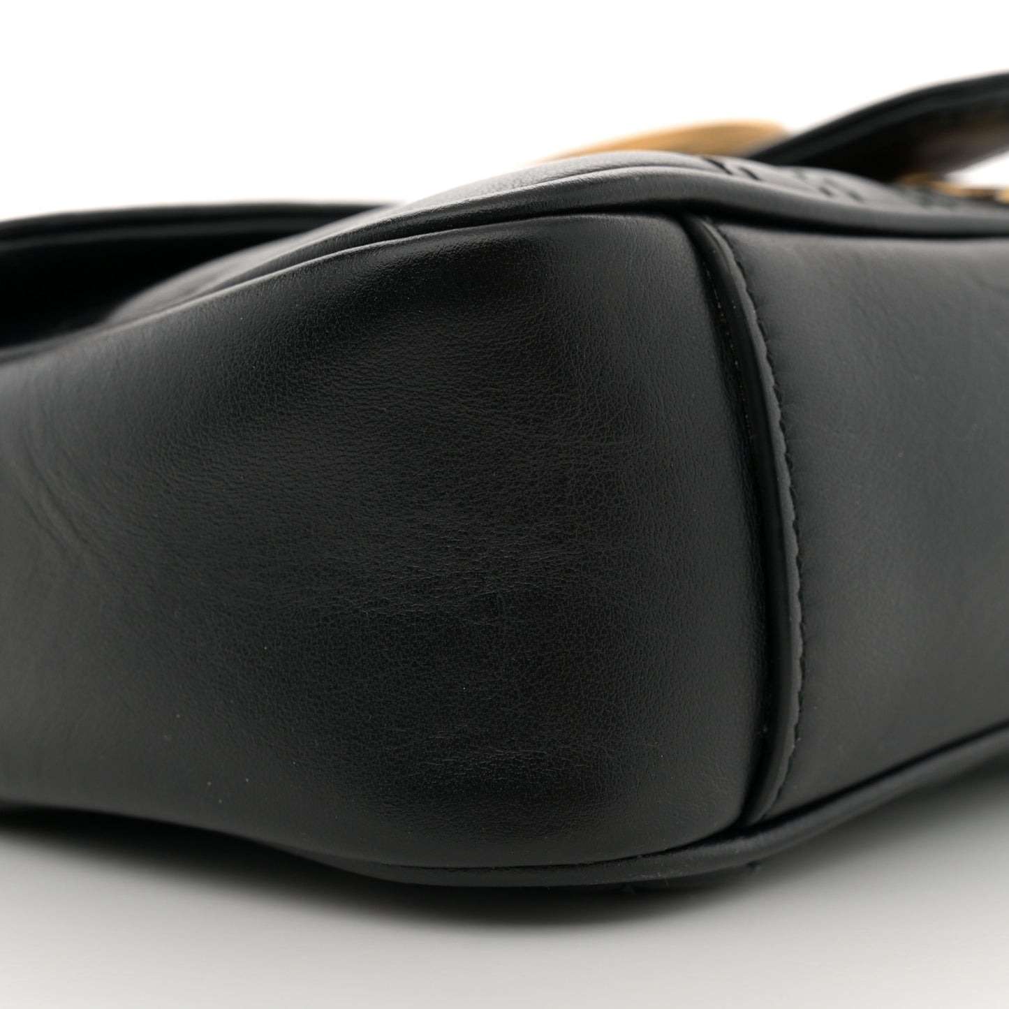 Calfskin Matelasse Mini GG Marmont Shoulder Bag Black