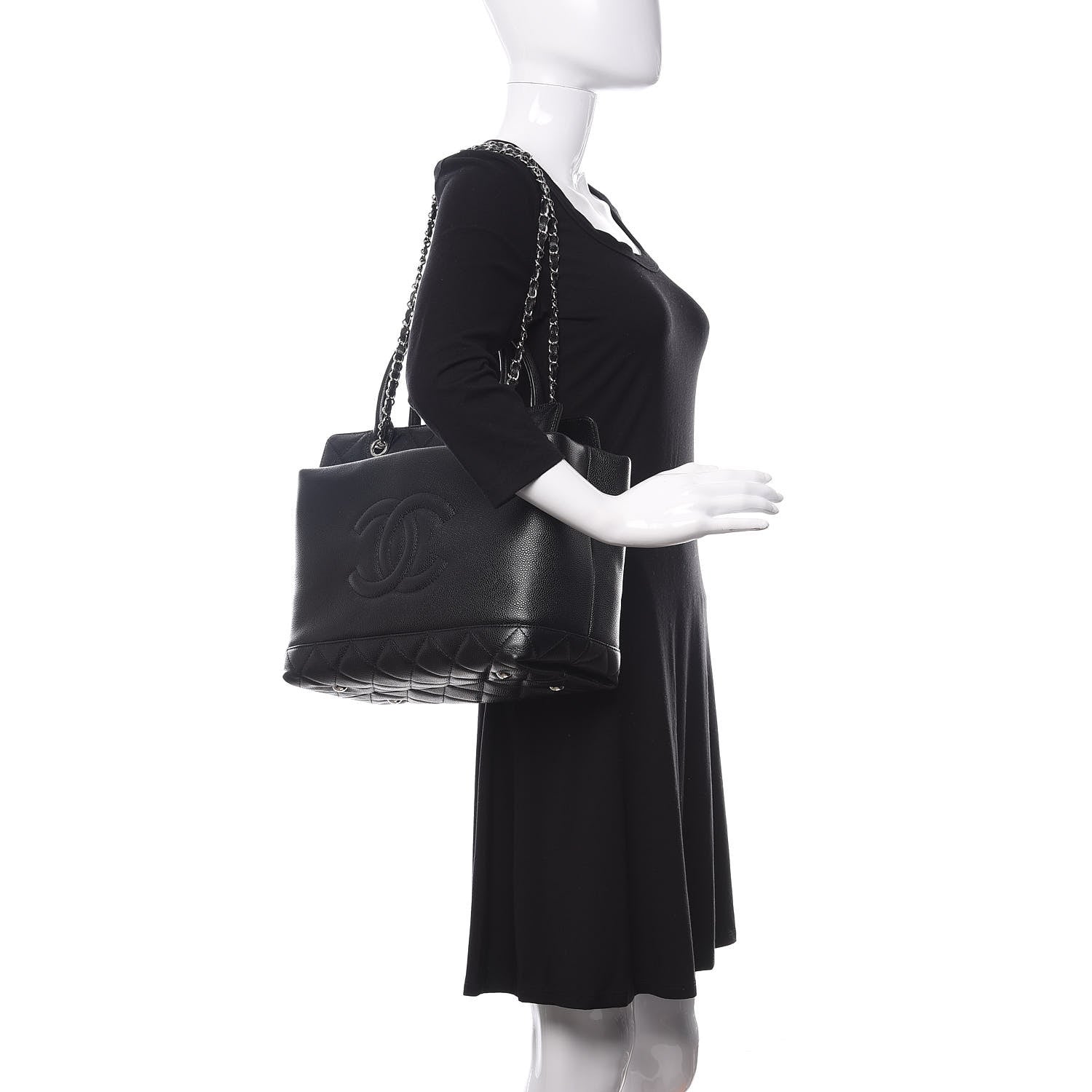 Chanel Soft Caviar CC Medium Top Handle Tote Black 2 of 9