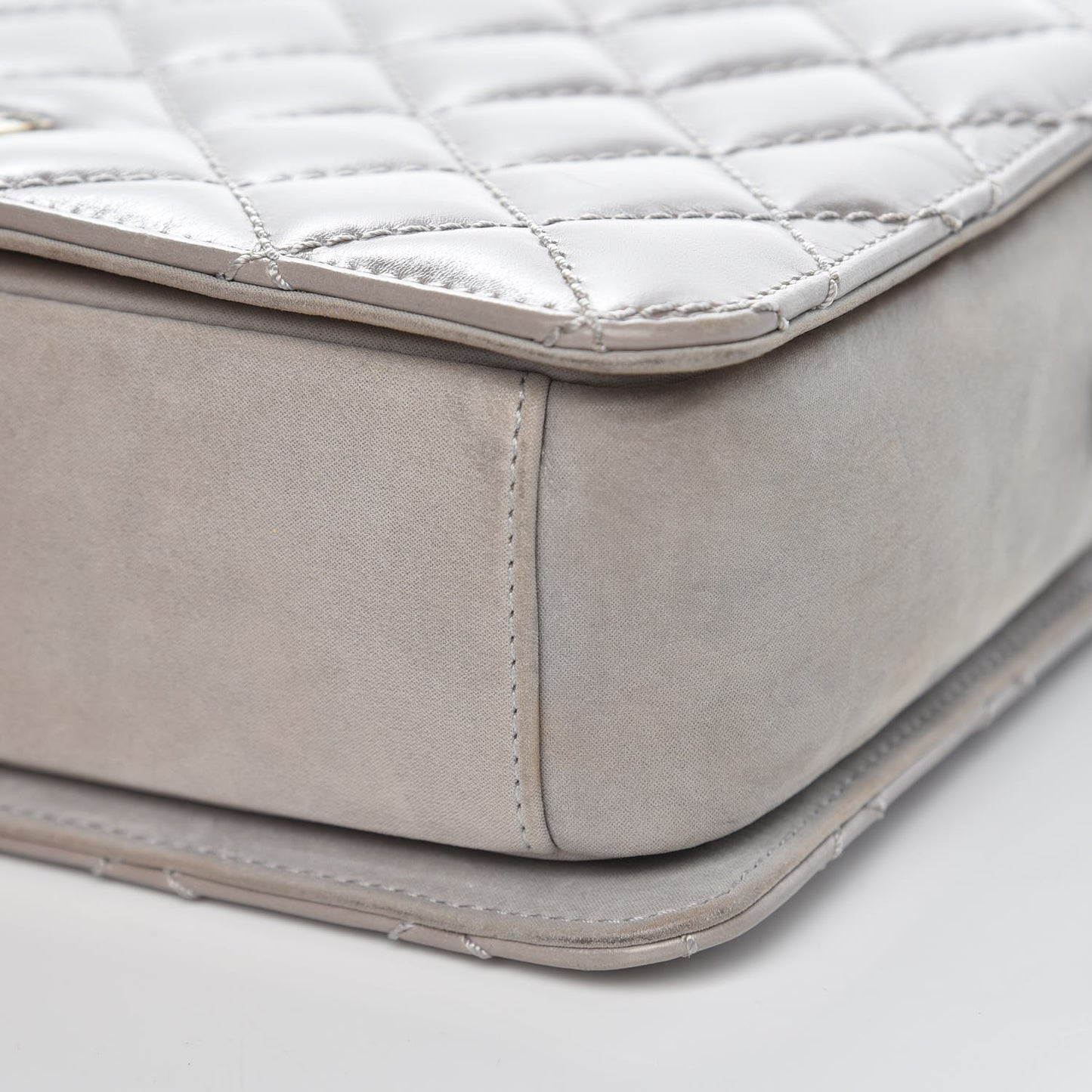 Glazed Calfskin Quilted Medium Day Trip Flap Black