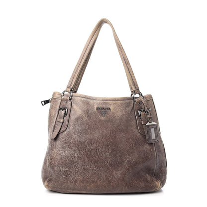 Prada Cervo Zippers Hobo Brown 1 of 15
