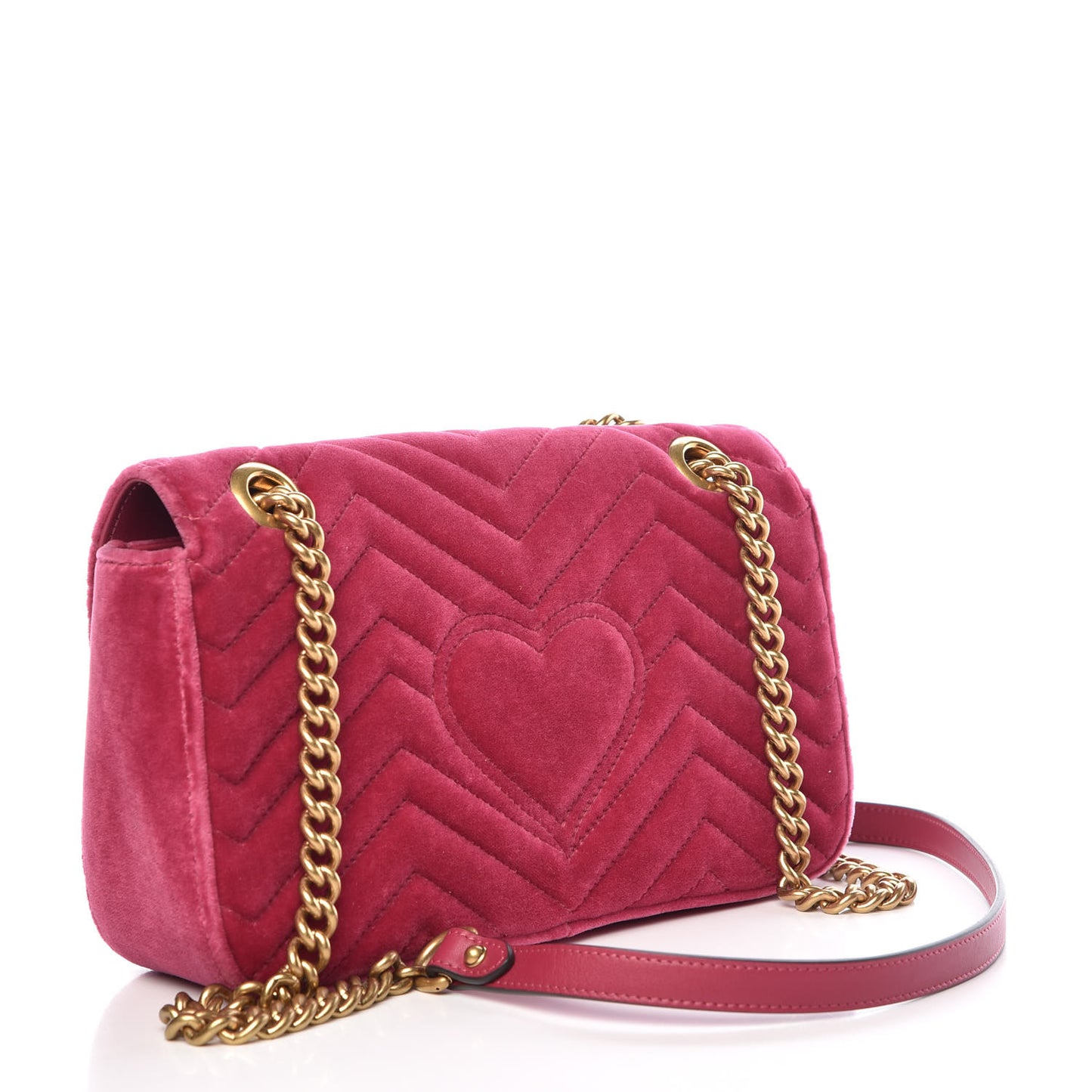 Velvet Matelasse Small GG Marmont Shoulder Bag Light Raspberry Rose