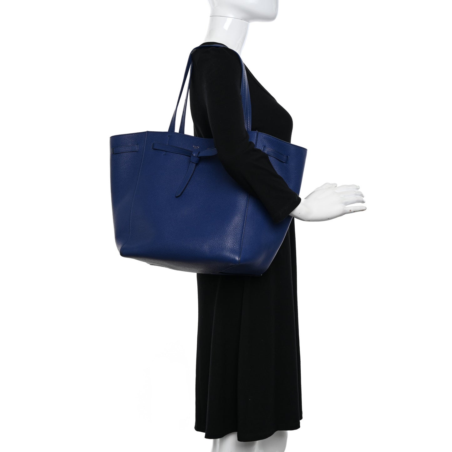 Soft Grained Calfskin Small Belt Cabas Phantom Deep Blue