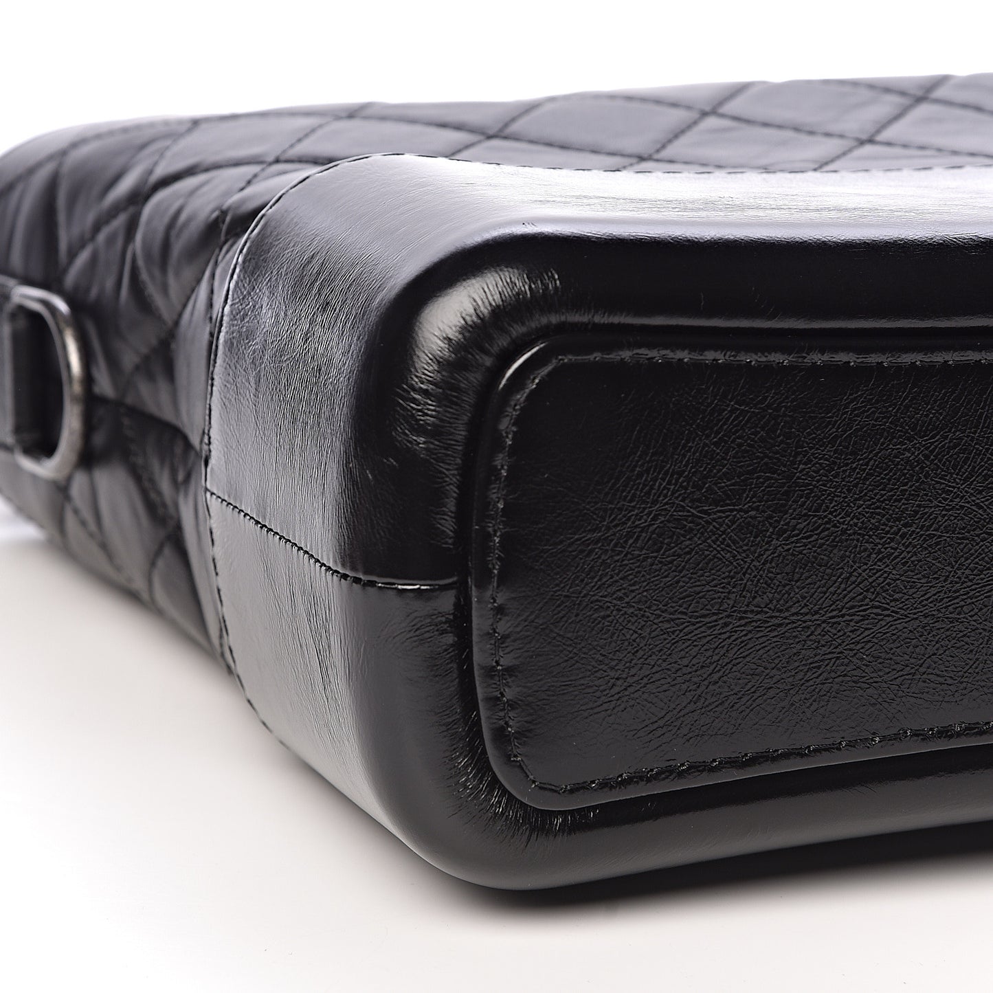 Aged Calfskin Quilted Medium Gabrielle Hobo Black