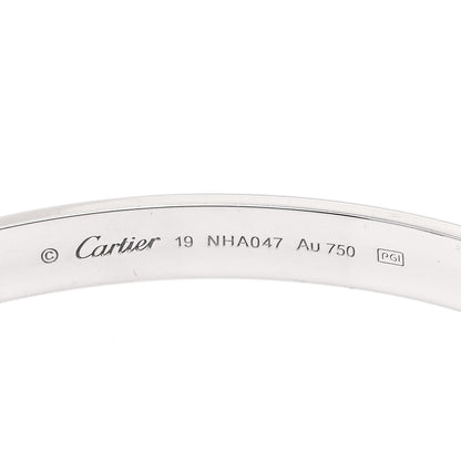 Cartier 18K White Gold LOVE Cuff Bracelet 19 4 of 5