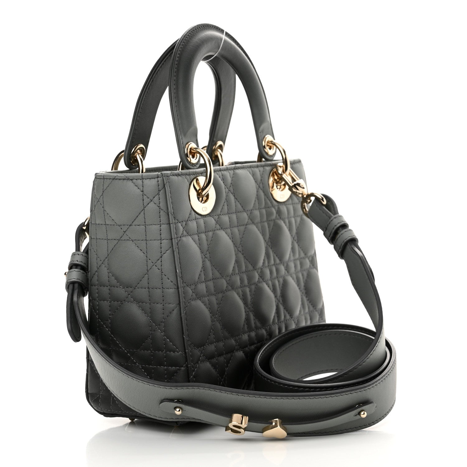 Christian Dior Lambskin Cannage Gradient Small My ABCDior Lady Dior Grey 3 of 12