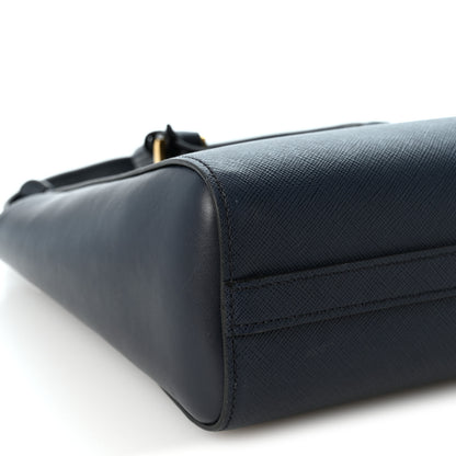 Prada Saffiano Soft Calfskin Small Zippered Tote Baltico 7 of 8