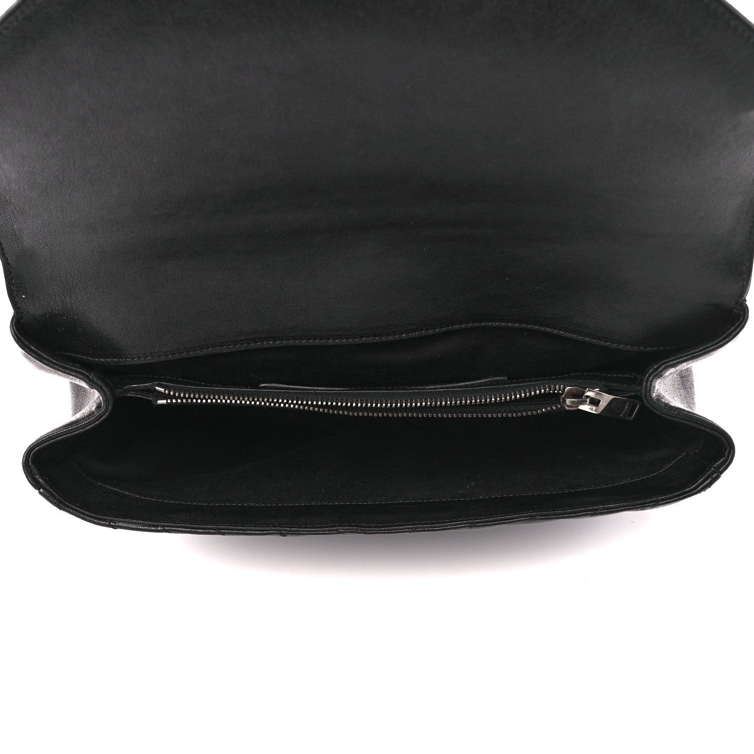 Saint Laurent Sheepskin Matelasse Chevron Monogram Large College Satchel Black 5 of 12