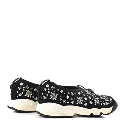 Christian Dior Technical Canvas Embellished Dior Fusion Sneakers Black White 4 of 9