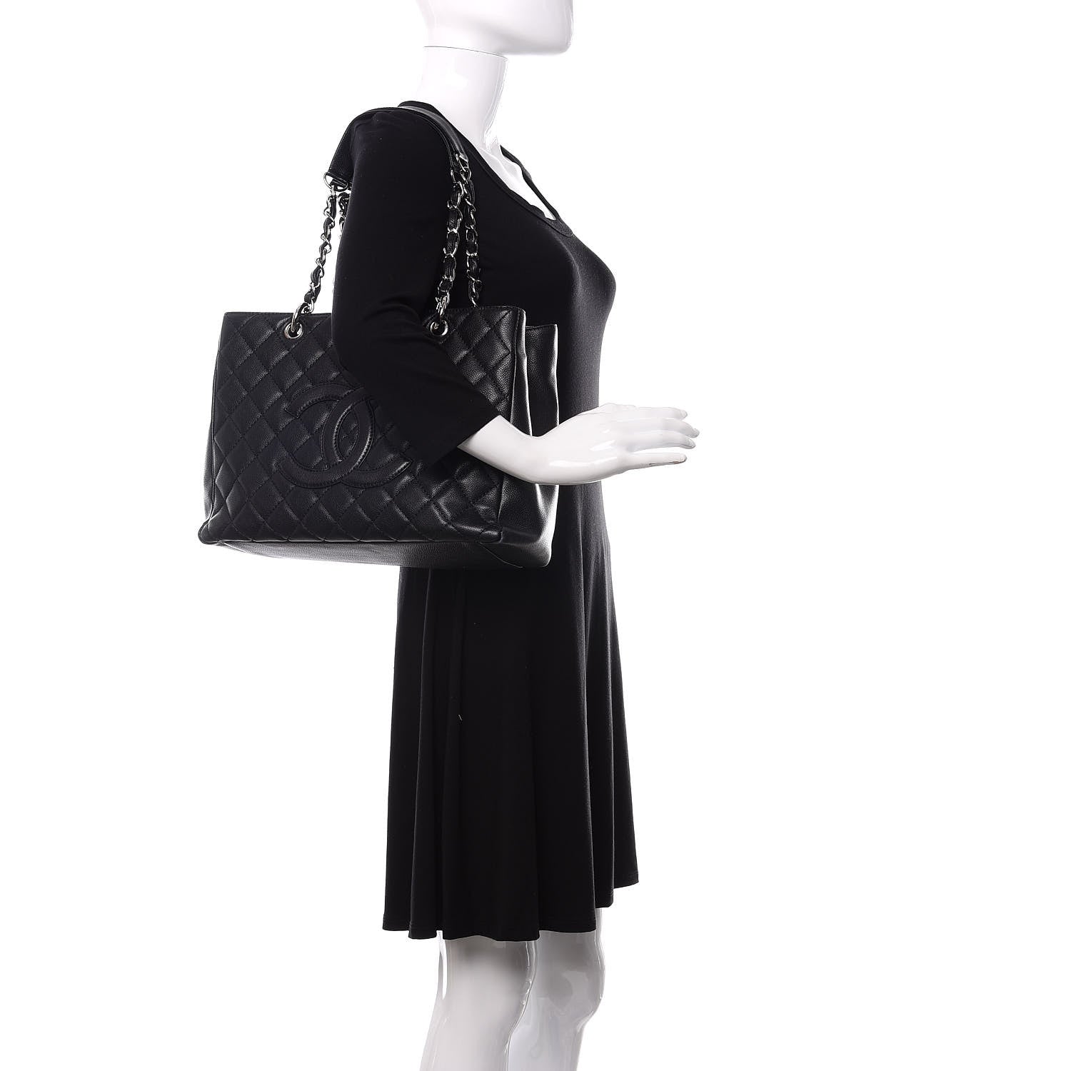 Chanel Caviar Quilted Grand Shopping Tote GST Black 2 of 12